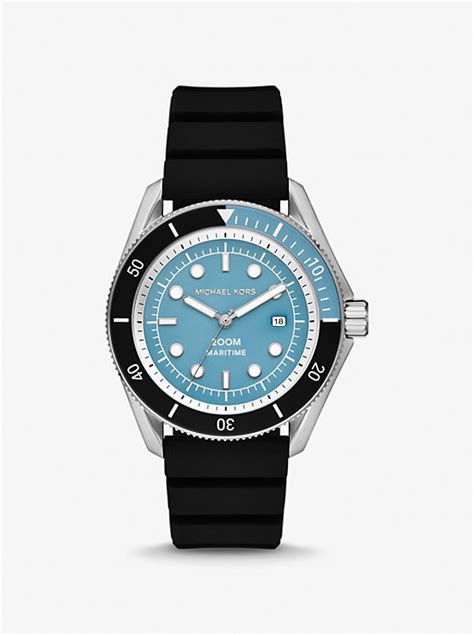 michael kors diver watch|Oversized Maritime Silicone Watch .